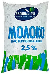 Молоко ЗЕЛЕНЫЙ ЛУГ пастер бзмж 2.5% пэт 900г