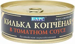 Килька БАРС балтийская копченая в т/с ж/б ключ 250г