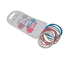 Аксессуары для волос НАТАМ Ажурные цветы заколки 4шт резинки 12шт арт.BV18068A