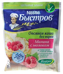 Каша овсяная БЫСТРОВ малина с молоком 40г