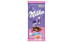 Шоколад МИЛКА с печеньем Орео со вкусом клубники 92г
