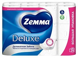 Туалетная бумага ЗЕММА Делюкс Деликатная забота 3сл 8рул