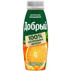 Напиток сокосодержащий ДОБРЫЙ апельсин мандарин 0.3л