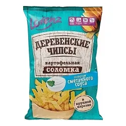 Чипсы ЛОРЕНЦ Деревенские со вкусом сметанного соуса 120г