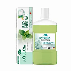 Ополаскиватель НАТУСАНА Био эвкалиптус 475мл+Зубная паста НАТУСАНА Био минерал 100мл