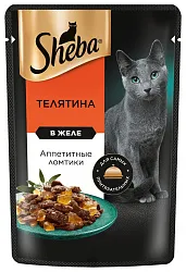Корм для кошек ШЕБА Ломтики с телятиной в желе 75г