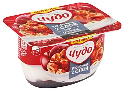 Десерт творожный ЧУДО грильяж вишня бзмж 4.5% 100г