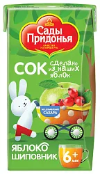 Сок САДЫ ПРИДОНЬЯ яблоко шиповник 125мл