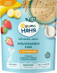 Каша ФРУТОНЯНЯ мультизлаковая банан клубника кукурузные хлопья 190г