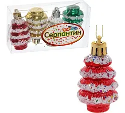 Елочная игрушка СЕРПАНТИН Елочка 4шт