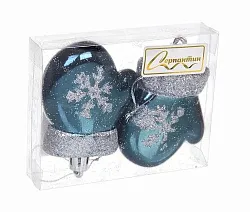 Елочная игрушка СЕРПАНТИН Волшебные варежки сапфир 2шт арт.201-2109