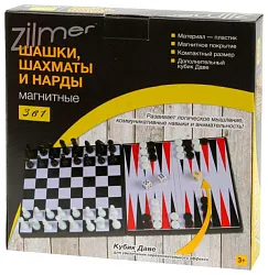 Набор настольных игр ЗИЛМЕР Шахматы шашки нарды арт.0501-034