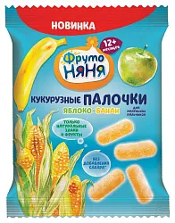 Кукурузные палочки ФРУТОНЯНЯ яблоко банан 20г