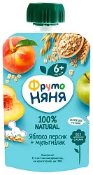 Пюре ФРУТОНЯНЯ яблоко персик злаки м/у 90г