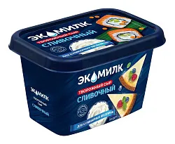 Сыр творожный ЭКОМИЛК сливочный бзмж 60% 350г