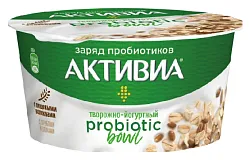 Биопродукт АКТИВИА творожно-йогуртный отруби злаки бзмж 3.5% 135г