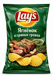 Чипсы ЛЕЙС рифленые ягненок в пряных травах 105г