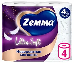 Туалетная бумага ЗЕММА Ультра Софт 4сл 4рул
