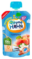 Пюре ФРУТОНЯНЯ яблоко с печеньем шарлотка м/у 90г