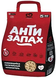 Наполнитель для туалета ПИТОМЕЦ Антизапах растительный комкующийся 6л