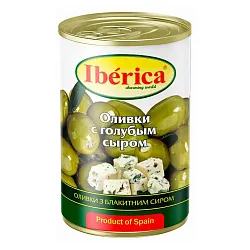 Оливки ИБЕРИКА с голубым сыром ж/б 300г