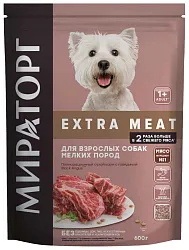 Корм для собак МИРАТОРГ Экстра Мит говядина в соусе для взрослых мелких пород 85г