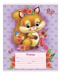 Тетрадь ХАТБЕР Пушистики клетка 12л