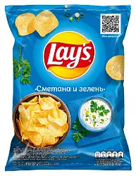 Чипсы ЛЕЙС сметана зелень 81г