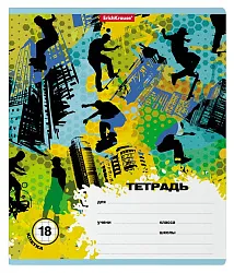 Тетрадь ЭРИХ КРАУЗЕ Скейтбордист клетка 18л арт.54209