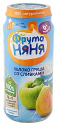 Пюре ФРУТОНЯНЯ Неженка яблоко груша сливки бзмж ст/б 250г