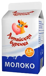Молоко АЛТАЙСКАЯ БУРЕНКА пастер бзмж 2.5% т/пак 500мл