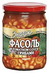 Фасоль ЗНАТОК с грибами ст/б 500г