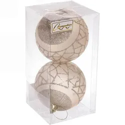 Набор шаров СЕРПАНТИН Бриллиант 8см шампань 2шт