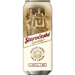Пиво СТАРОЧЕСКЕ ТРАДИЧНИ светлое фильтрованное 4.7% ж/б 0.5л