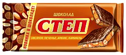 Шоколад СЛАВЯНКА Степ с печеньем арахисом и карамелью 90г