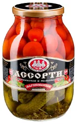 Ассорти СКАТЕРТЬ-САМОБРАНКА корнишоны черри ст/б 720мл