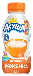 Ряженка АГУША бзмж 3.2% 180г