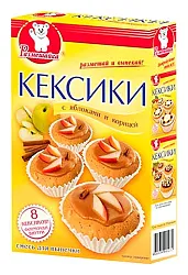Кексики РАЗМЕШАЙКА с яблоками и корицей карт/уп 200г