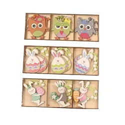 Декор пасхальный СФЕРА Подвески яйцо-кролик 9шт арт.3-0727-2-1