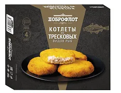 Котлеты ДОБРОФЛОТ из тресковых видов рыб 340г