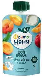 Пюре ФРУТОНЯНЯ из яблок и абрикосов со сливками бзмж м/у 90г