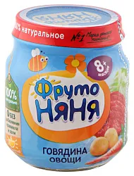 Пюре ФРУТОНЯНЯ говядина овощи ст/б 100г