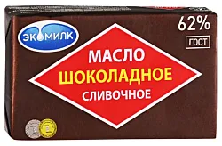 Масло сливочное ЭКОМИЛК шоколадное бзмж 62% 180г