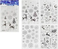 Наклейка на окно Новый год 21*36см серебро в ассортименте арт.JHA001-004