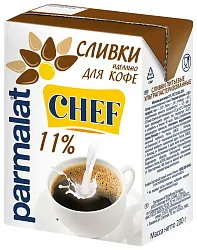 Сливки ПАРМАЛАТ стерилизованные бзмж 11% 200г