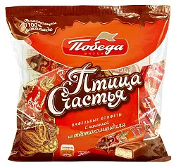 Конфеты ПОБЕДА Птица счастья миндаль в сливочном шоколаде м/у 200г