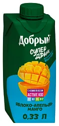 Напиток ДОБРЫЙ Актив кид яблоко апельсин манго 0.33л