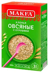 Овсяные хлопья МАКФА с отрубями карт/уп 400г