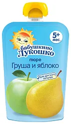 Пюре БАБУШКИНО ЛУКОШКО груша яблоко м/у 90г