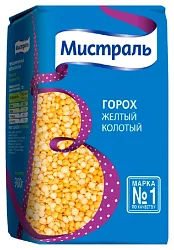 Горох МИСТРАЛЬ желтый колотый м/у 900г